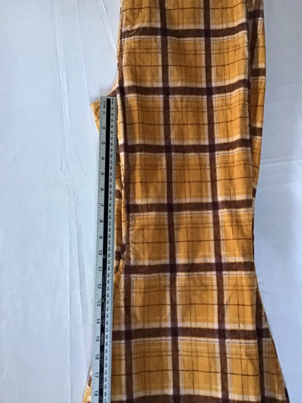 Free People women’s Yellow Plaid Wide Leg Flare Pants Size 32 Retro - Picture 11 of 15
